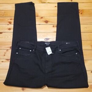 Madewell Jeans Mens 40/34 Black Slim Straight Dark Denim Cotton Blend Punk Rock